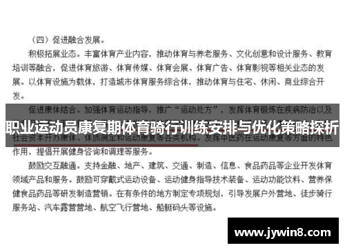 职业运动员康复期体育骑行训练安排与优化策略探析